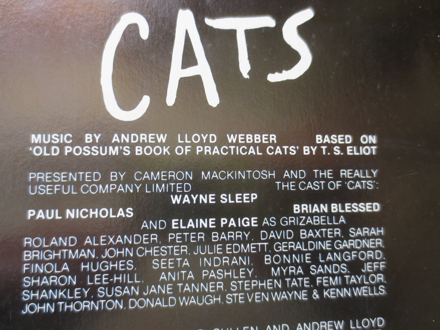 CATS, The MUSICAL, CATS Soundtrack, Andrew Lloyd Webber, Double Records, Cats Music Record, Theater Music Lp, 1981 Records