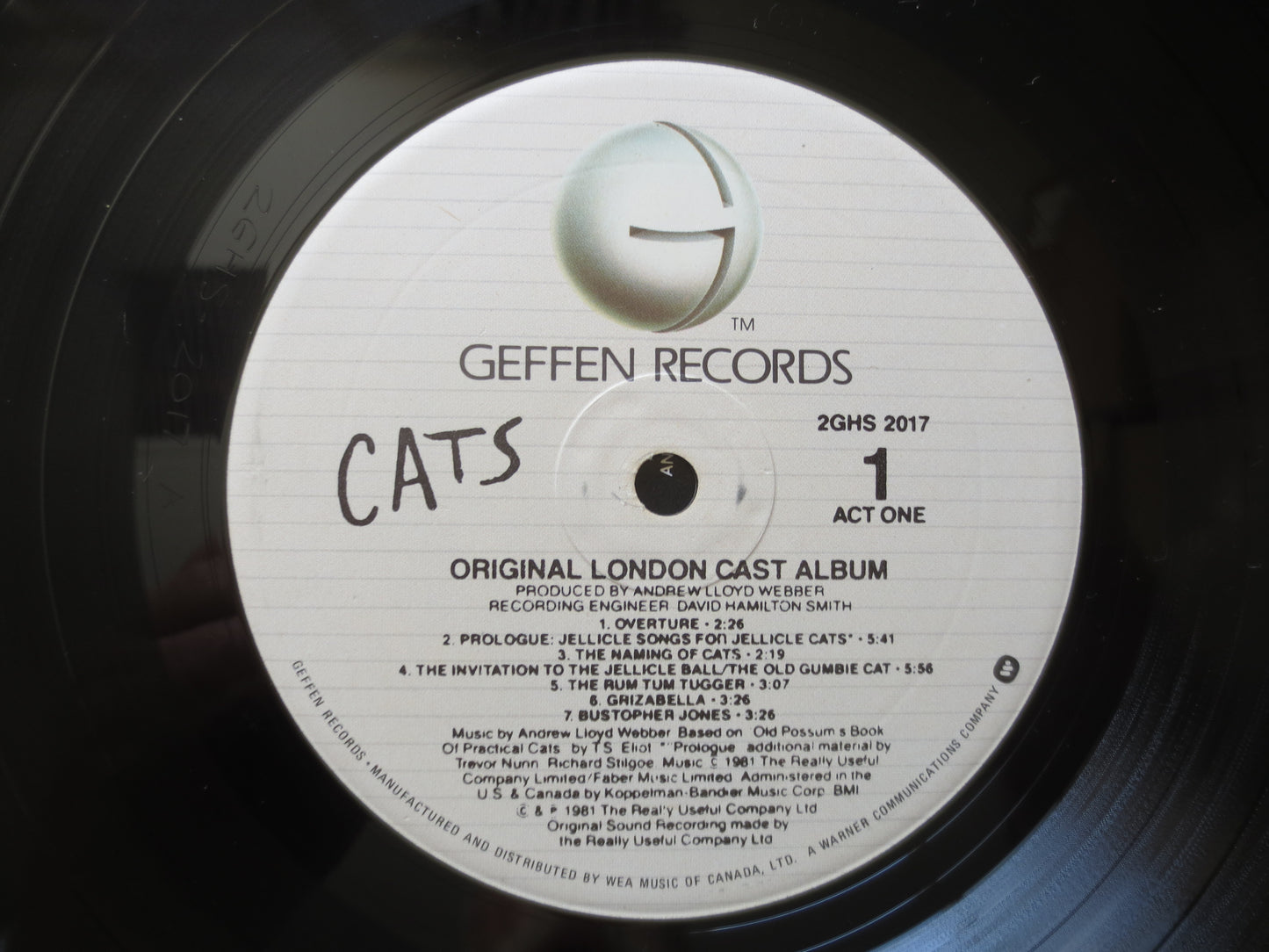 CATS, The MUSICAL, CATS Soundtrack, Andrew Lloyd Webber, Double Records, Cats Music Record, Theater Music Lp, 1981 Records