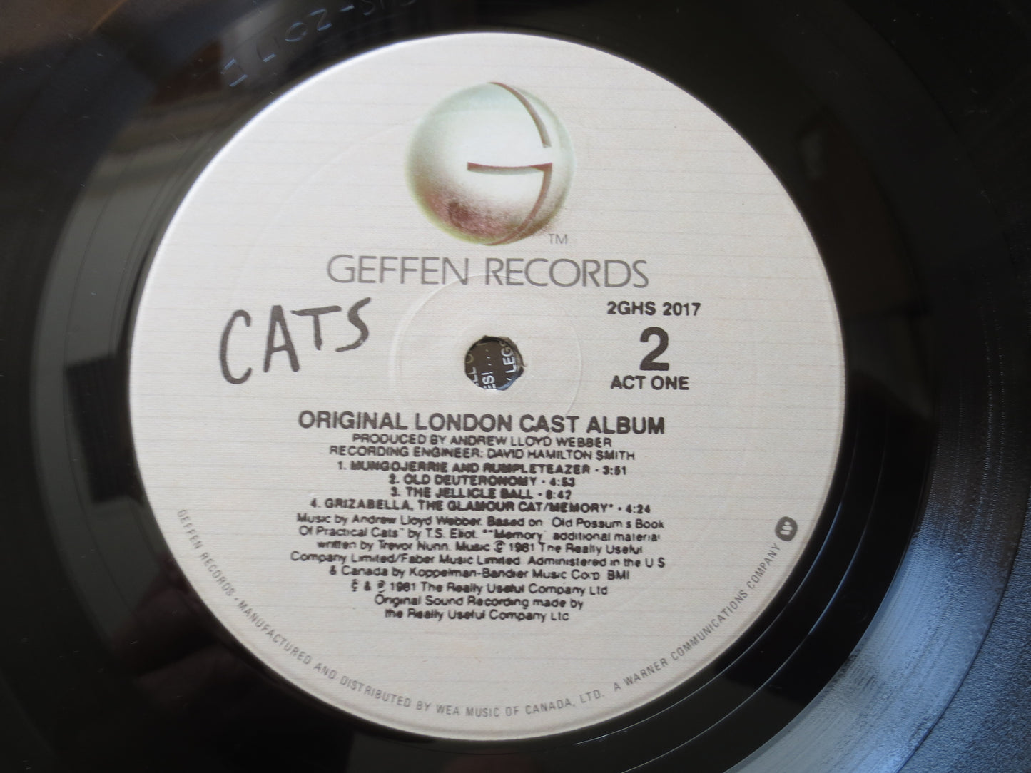 CATS, The MUSICAL, CATS Soundtrack, Andrew Lloyd Webber, Double Records, Cats Music Record, Theater Music Lp, 1981 Records