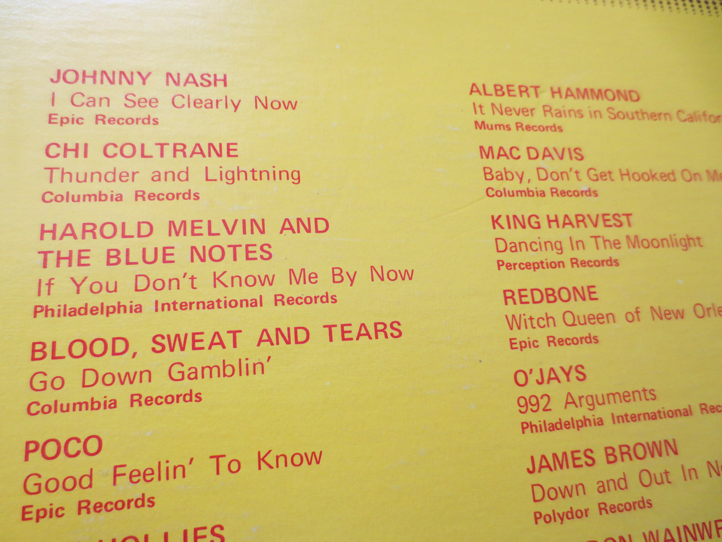 GOOD VIBRATIONS, 22 ORIGINAL Hits, Ronco Albums, Ronco Lps, Redbone Records, James Brown Records, O'Jays Record, Ronco Records, 1973 Records