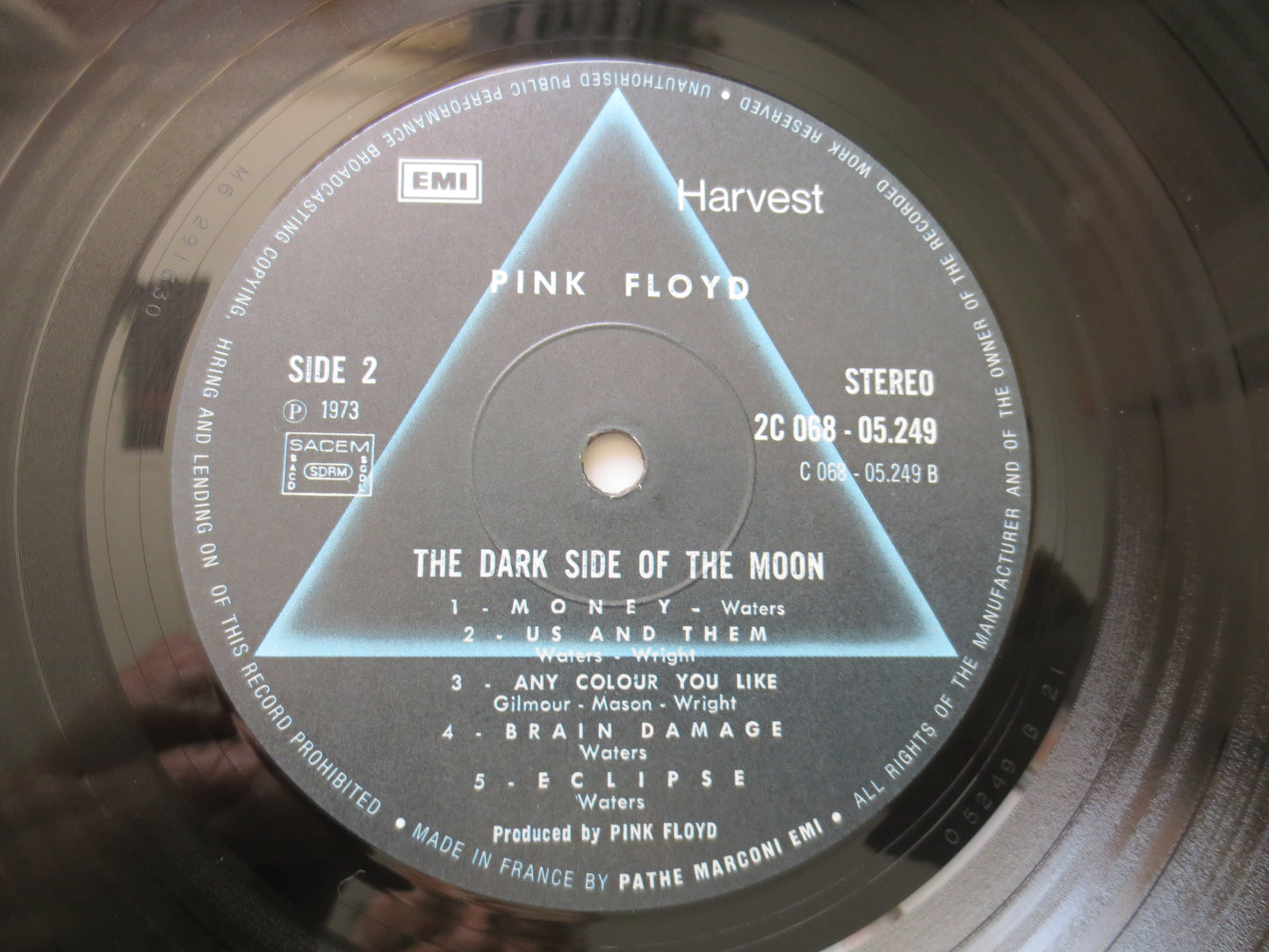 PINK FLOYD, FRENCH Copy, Dark Side of the Moon, Pink Floyd Record, Pink Floyd Albums, Pink Floyd Lp, Pink Floyd Songs, Rock Lp, 1973 Record