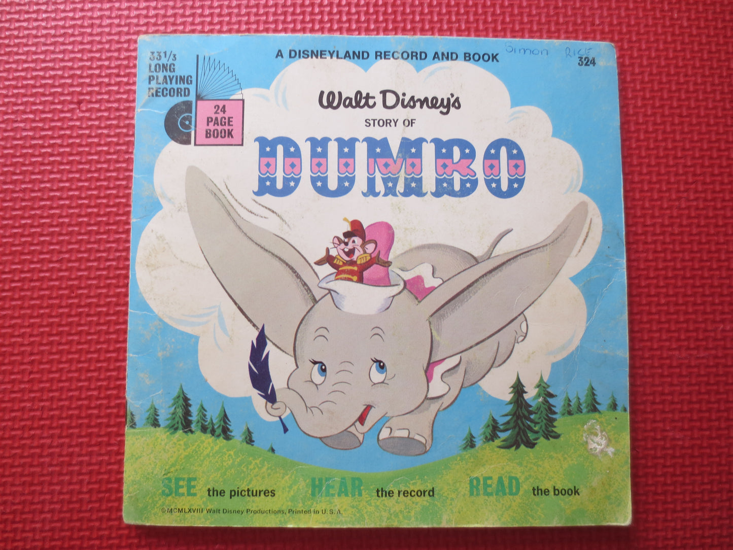 DISNEY Albums, Story of DUMBO, DISNEYLAND Records, Disney Records, Childrens Record, Disney Lp, Kids Albums, 1977 Record