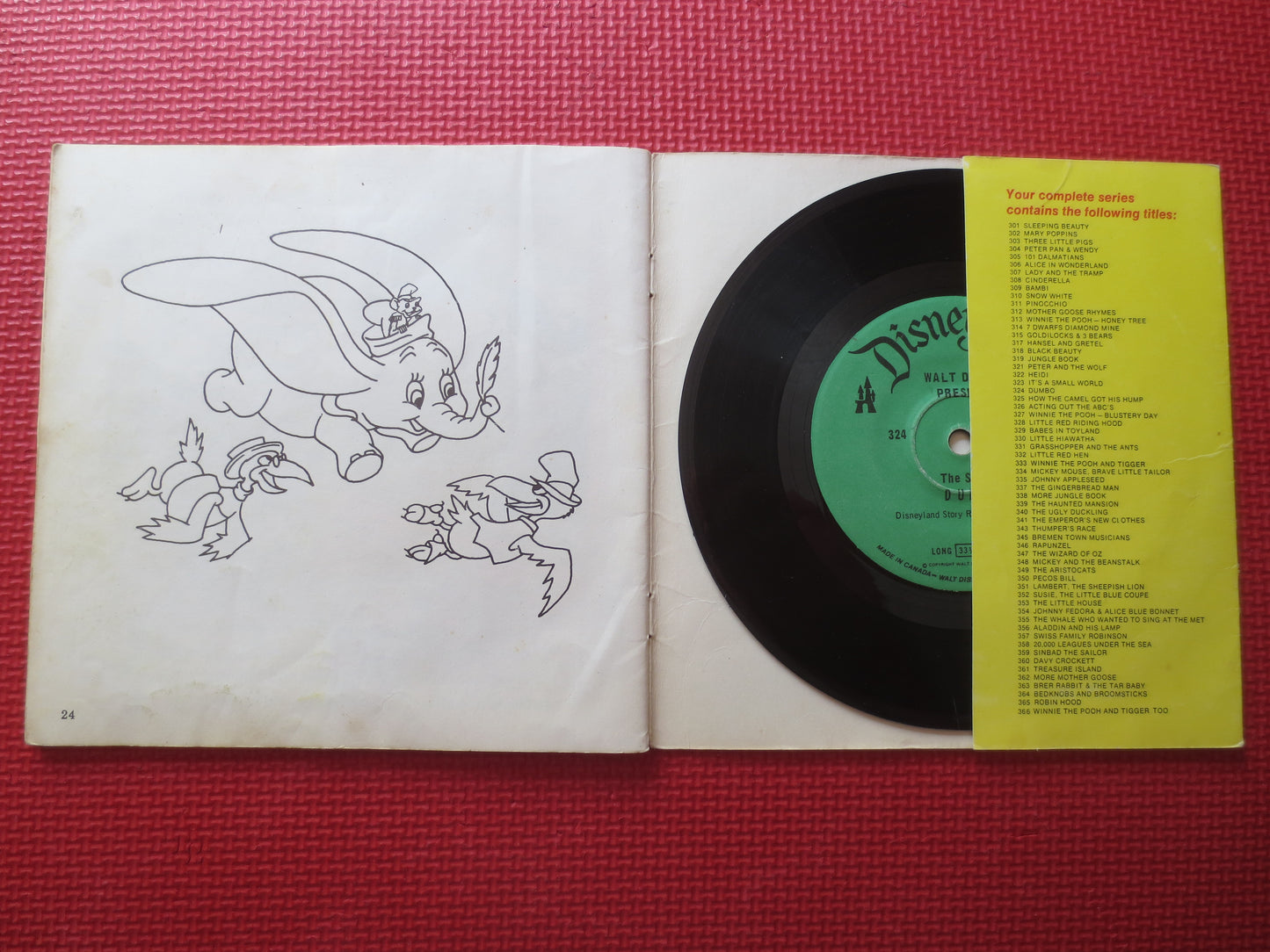 DISNEY Albums, Story of DUMBO, DISNEYLAND Records, Disney Records, Childrens Record, Disney Lp, Kids Albums, 1977 Record