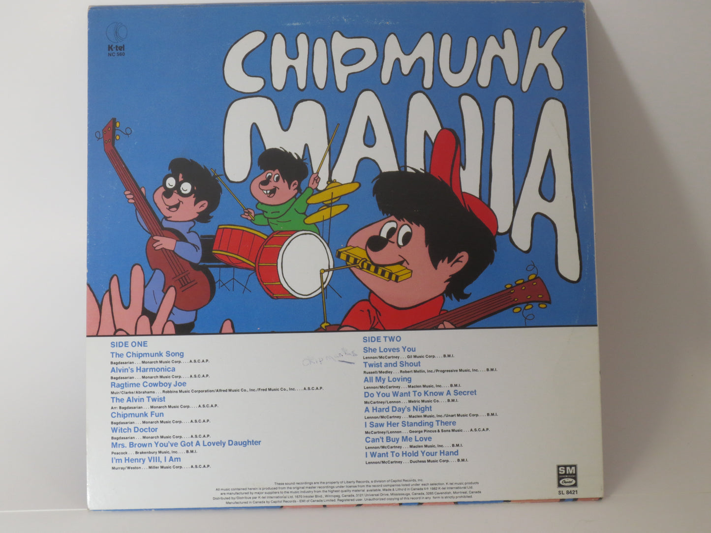 The CHIPMUNKS, CHIPMUNK MANIA, Kids Record, Kids Vinyl, Childrens Records, Childrens Album, Kids Album, Kid Lp, 1980 Record