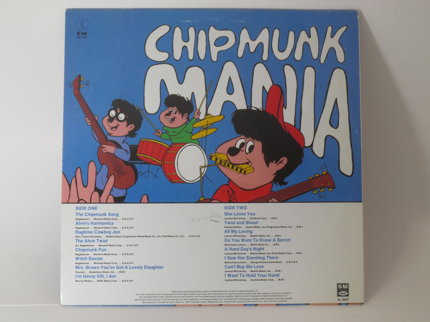 The CHIPMUNKS, CHIPMUNK MANIA, Kids Record, Kids Vinyl, Childrens Records, Childrens Album, Kids Album, Kid Lp, 1980 Record