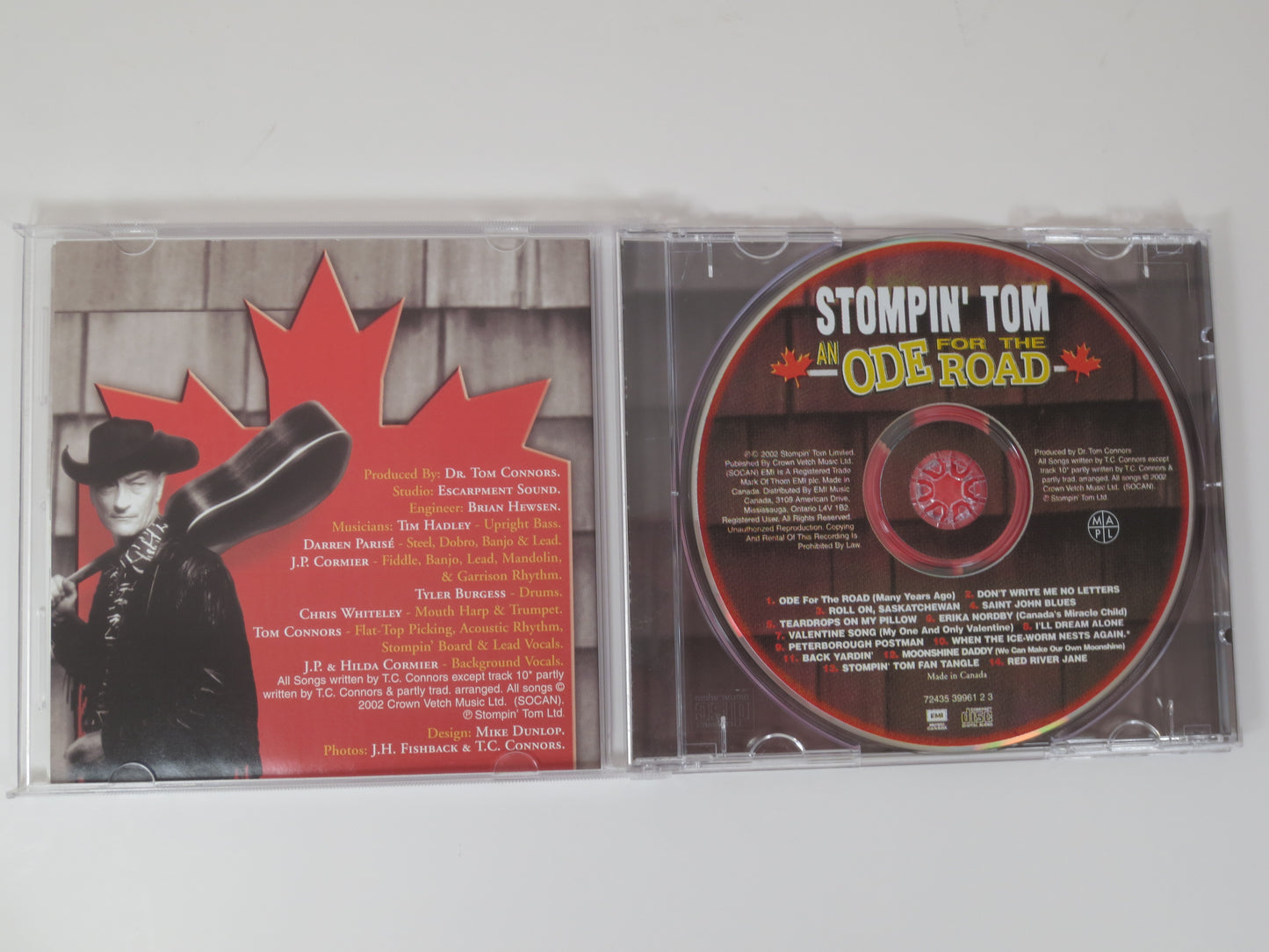 STOMPIN' TOM, Stompin' Tom Connors, Stompin' Tom Music, Stompin' Tom Songs, Stompin' Tom Cd, Country Music Cd, Vintage Cd, 1993 Compact Disc