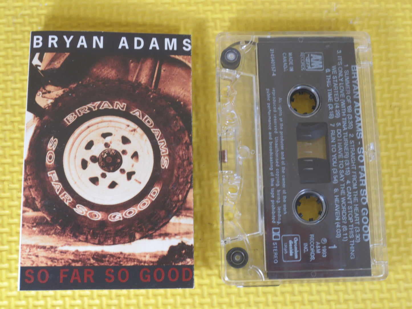 BRYAN ADAMS Tape, So Far So GOOD, Bryan Adams Album, Bryan Adams Music, Bryan Adams, Tape Cassette, Cassette, 1993 Cassette