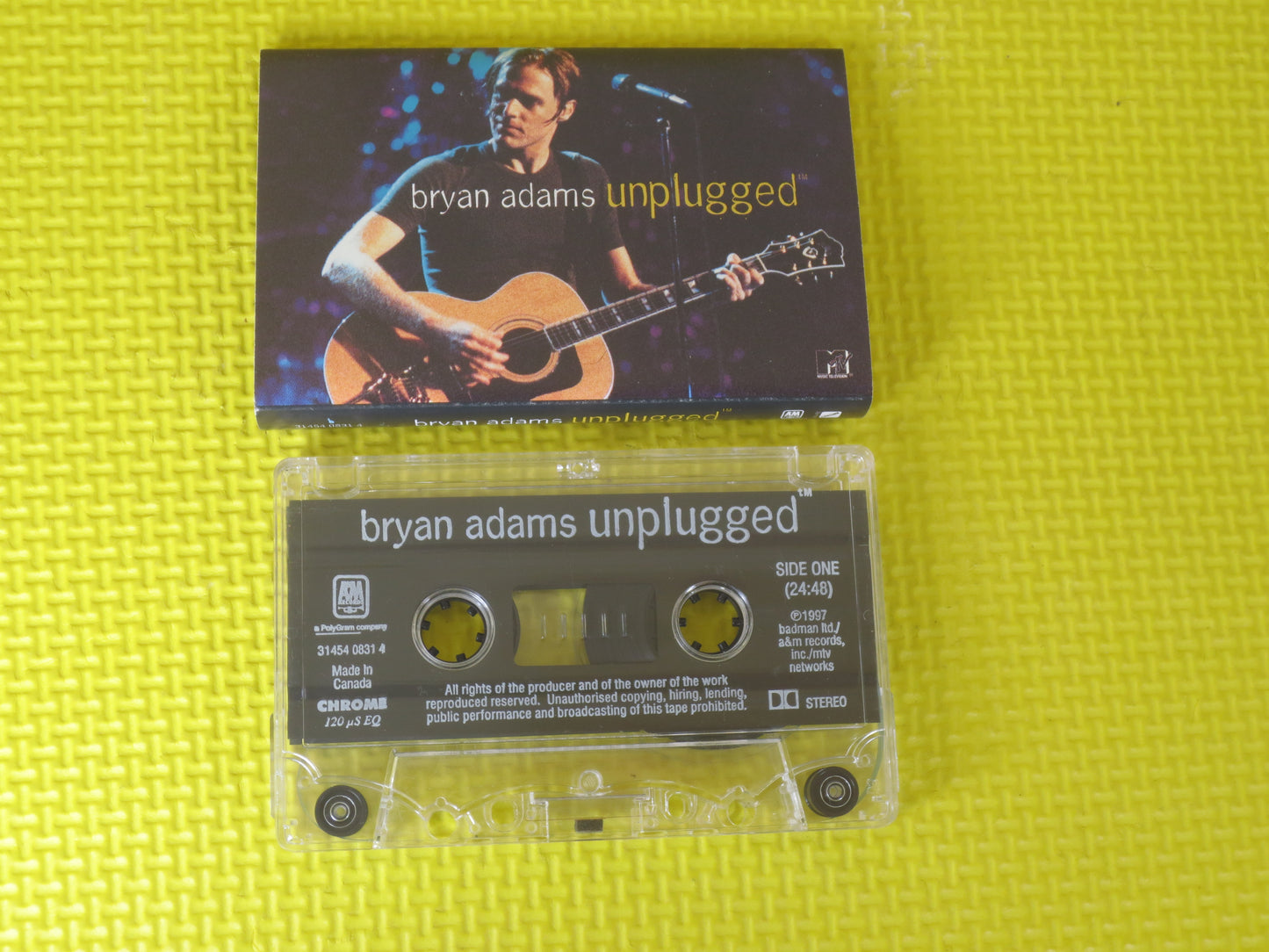 BRYAN ADAMS Tape, UNPLUGGED, Bryan Adams Album, Bryan Adams Music, Bryan Adams, Tape Cassette, Cassette, Tape, 1997 Cassette