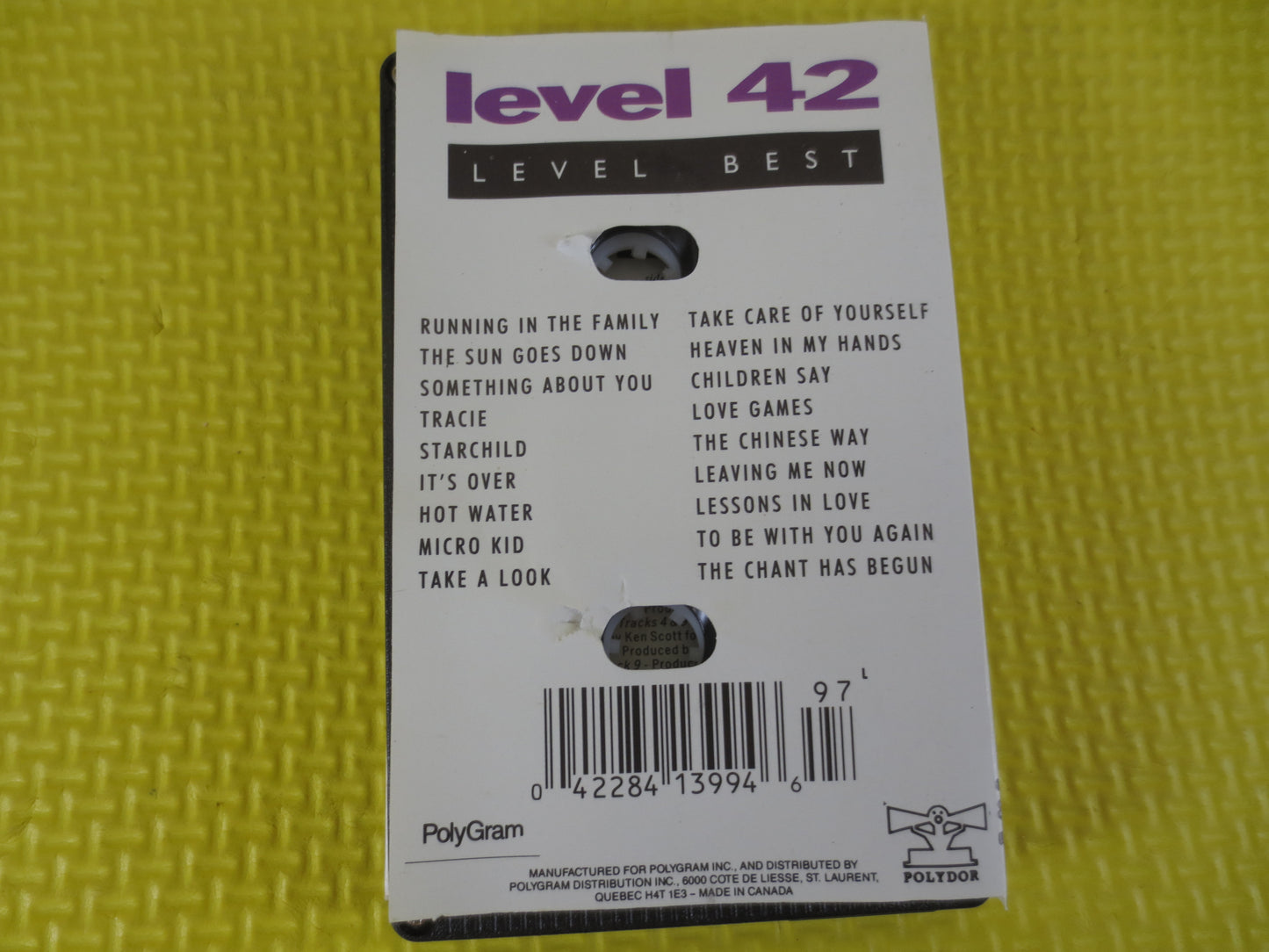 LEVEL 42, Level BEST, LEVEL 42 Cassette, Level 42 Tape, Level 42 Songs, Level 42 Greatest Hits, Rock Tapes, 1989 Cassette