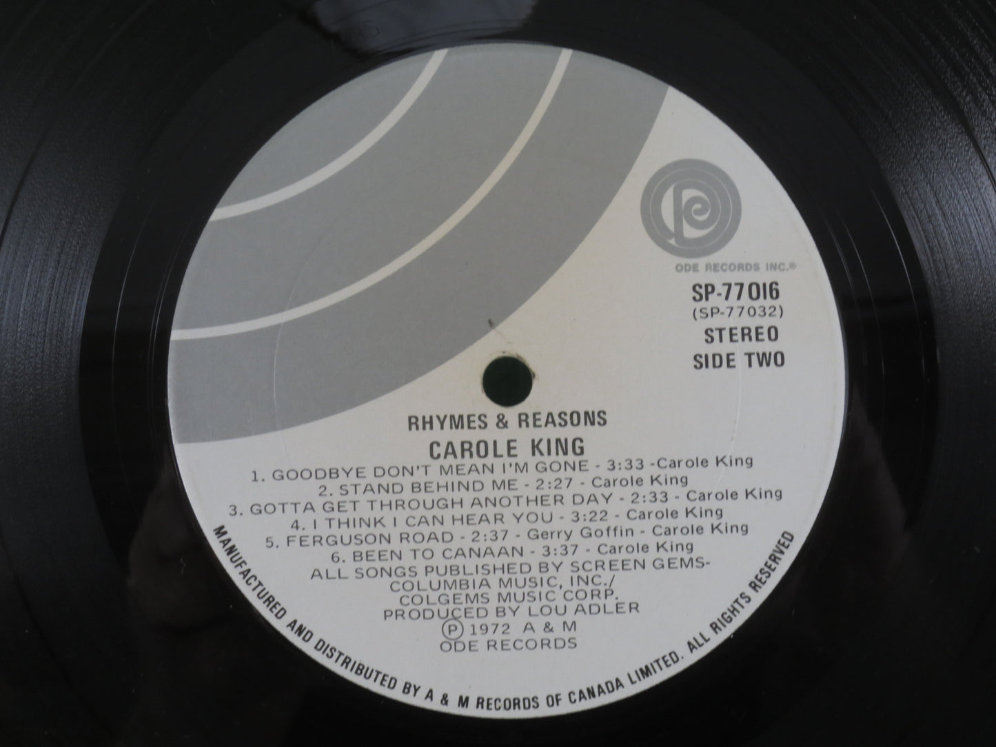 CAROLE KING, RHYMES and Reasons, Carole King Record, Carole King Album, Carole King Lp, Carole King Songs, 1972 Records