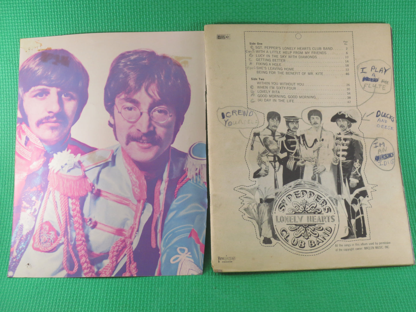 Vintage 1967 Song Book - The BEATLES - Sgt. PEPPERS Lonely Hearts Club Band, BEATLES Sheet Music, Beatles Music Book, Beatles Songbook