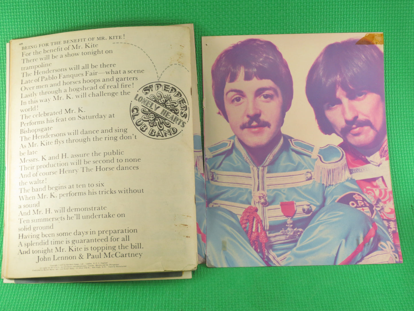 Vintage 1967 Song Book - The BEATLES - Sgt. PEPPERS Lonely Hearts Club Band, BEATLES Sheet Music, Beatles Music Book, Beatles Songbook