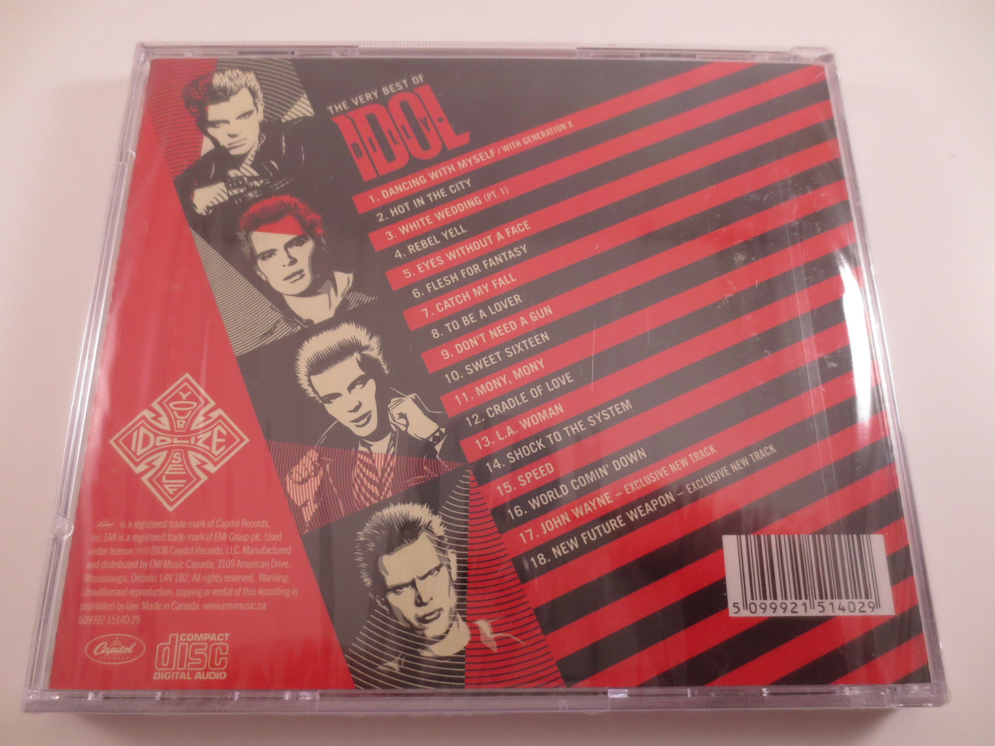 BILLY IDOL, Still SEALED, Greatest Hits, Billy Idol Cd, Billy Idol Lp, Billy Idol Album, Billy Idol Hits, Rock Music Cd, Rock Compact Disc