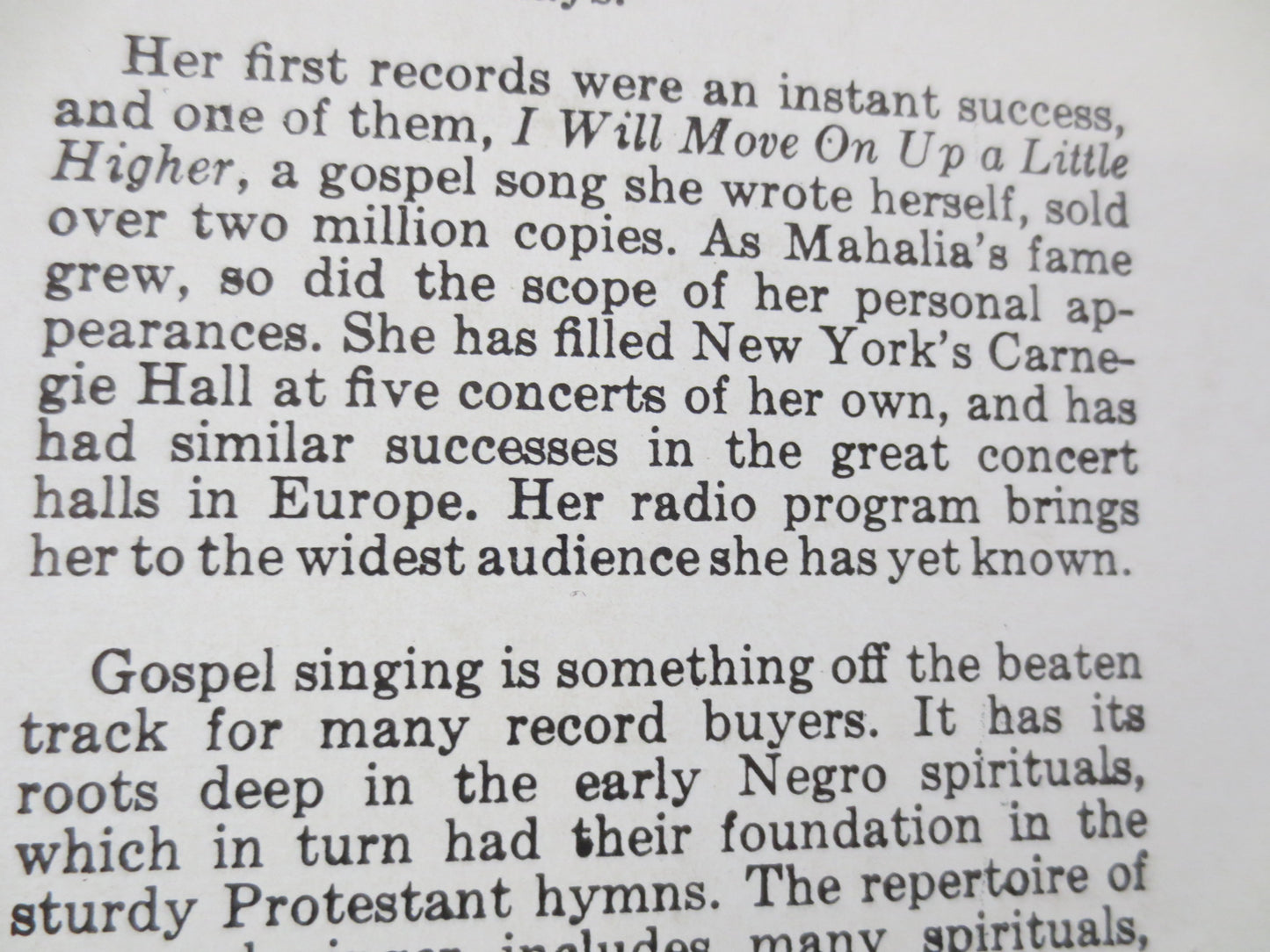 MAHALIA JACKSON, World's GREATEST Gospel Singer, Mahalia Jackson Lp, Mahalia Jackson Song, Gospel Records, Gospel Album, Lp, 1955 Records