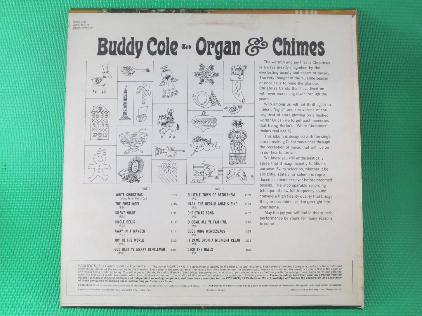 CHRISTMAS ORGAN and CHIMES, Buddy Cole, Christmas Music, Christmas Songs, Christmas Carols, Christmas Lp, Buddy Cole Record, 1966 Records