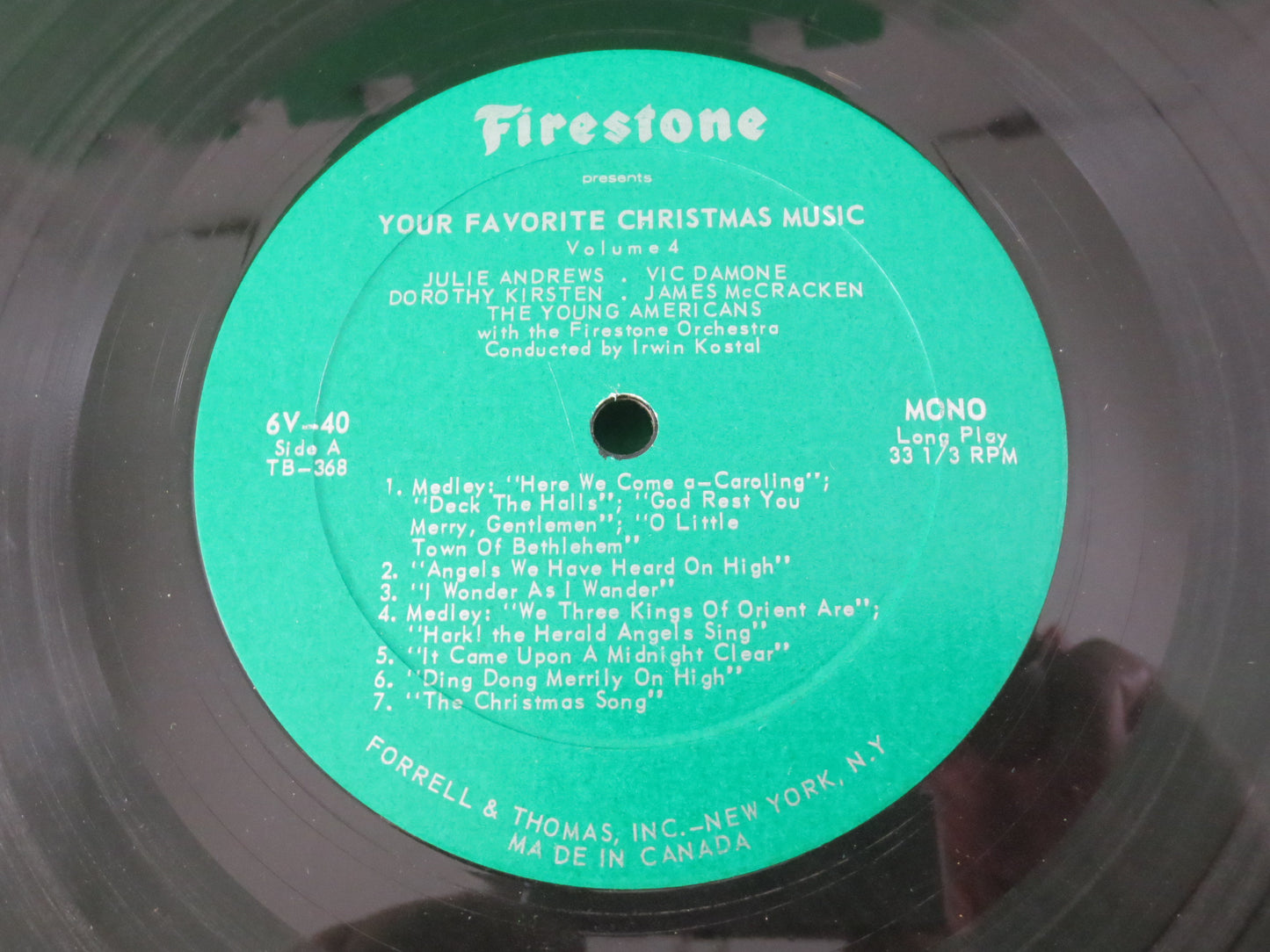 FAVORITE CHRISTMAS, CAROLS, Christmas Music, Voice of Firestone, Volume 4, Christmas Songs, Christmas Carols, Christmas Lp, Lp, 1966 Records