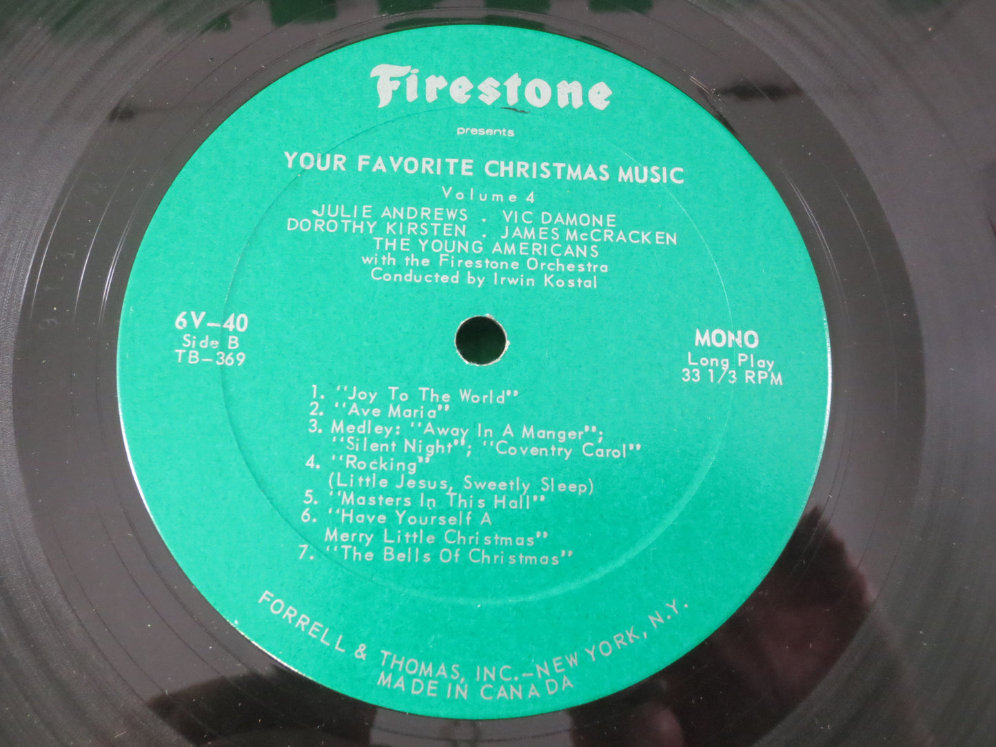 FAVORITE CHRISTMAS, CAROLS, Christmas Music, Voice of Firestone, Volume 4, Christmas Songs, Christmas Carols, Christmas Lp, Lp, 1966 Records