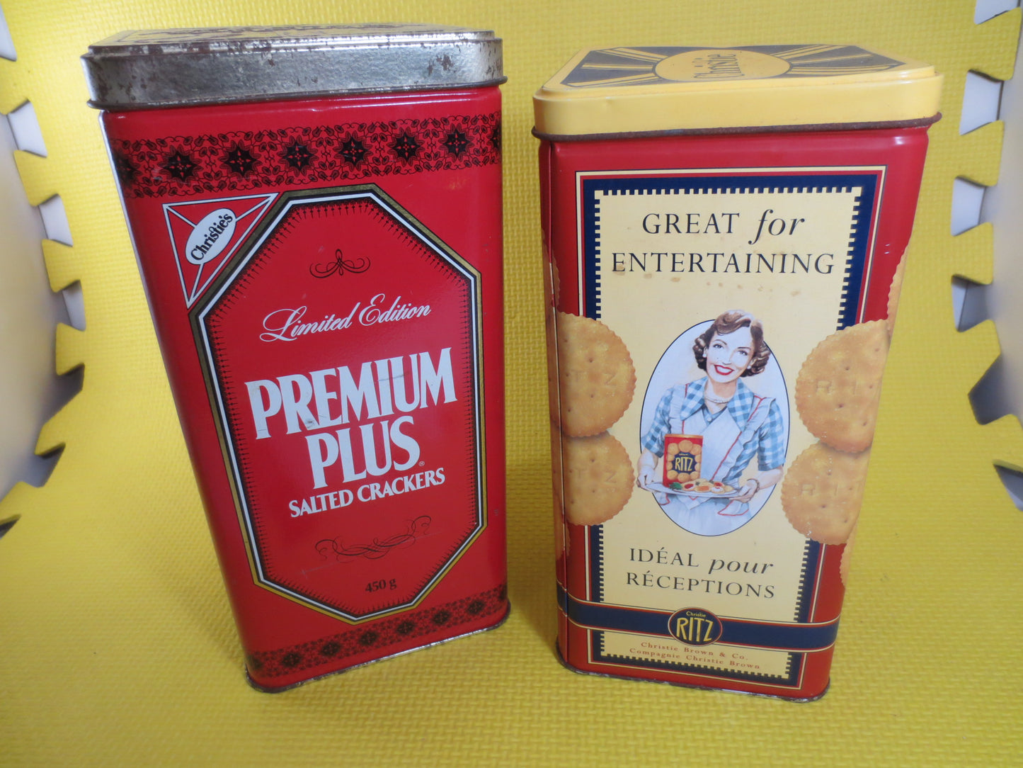 Vintage Tin CAN, Tin Box, RITZ CRACKERS Tin, Collectible Tin Box, Tin Can, Metal Box, Metal Can, Advertising Can, Tin Candy Box, Vintage Tin