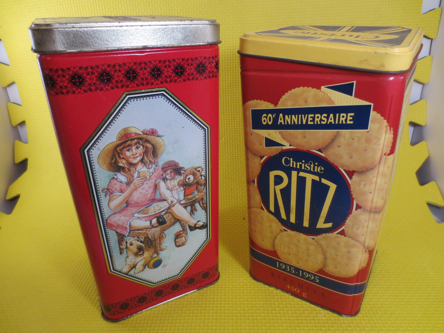 Vintage Tin CAN, Tin Box, RITZ CRACKERS Tin, Collectible Tin Box, Tin Can, Metal Box, Metal Can, Advertising Can, Tin Candy Box, Vintage Tin