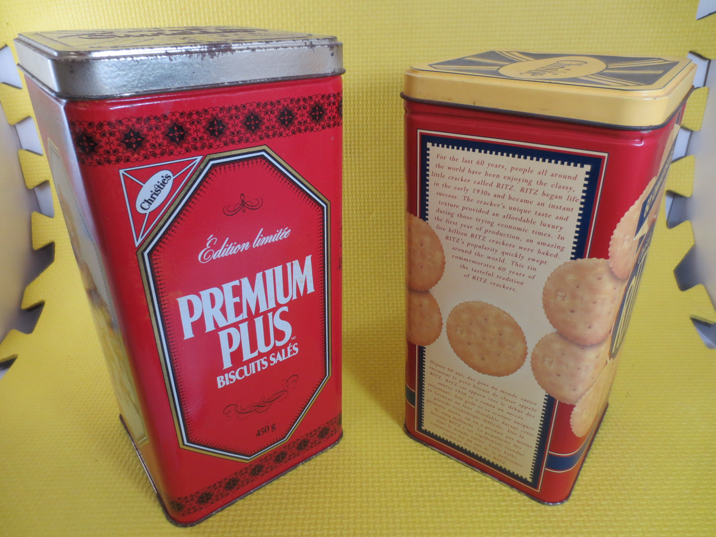 Vintage Tin CAN, Tin Box, RITZ CRACKERS Tin, Collectible Tin Box, Tin Can, Metal Box, Metal Can, Advertising Can, Tin Candy Box, Vintage Tin