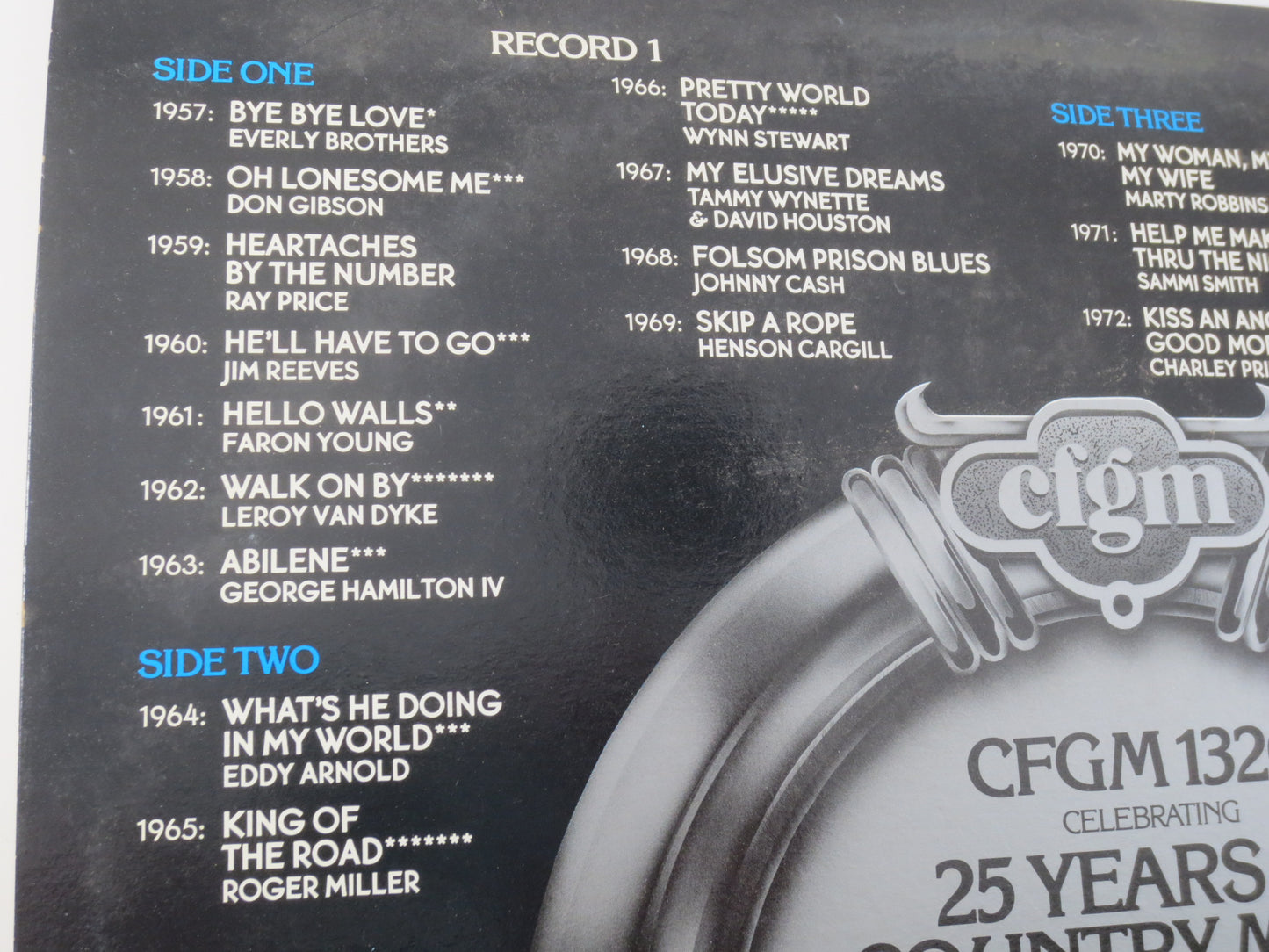 25 YEARS of COUNTRY Music Classics, CFGM 1320, 2 Records, Country Album, Country Record, Classic Country Lp, Country Music Lp, 1982 Record