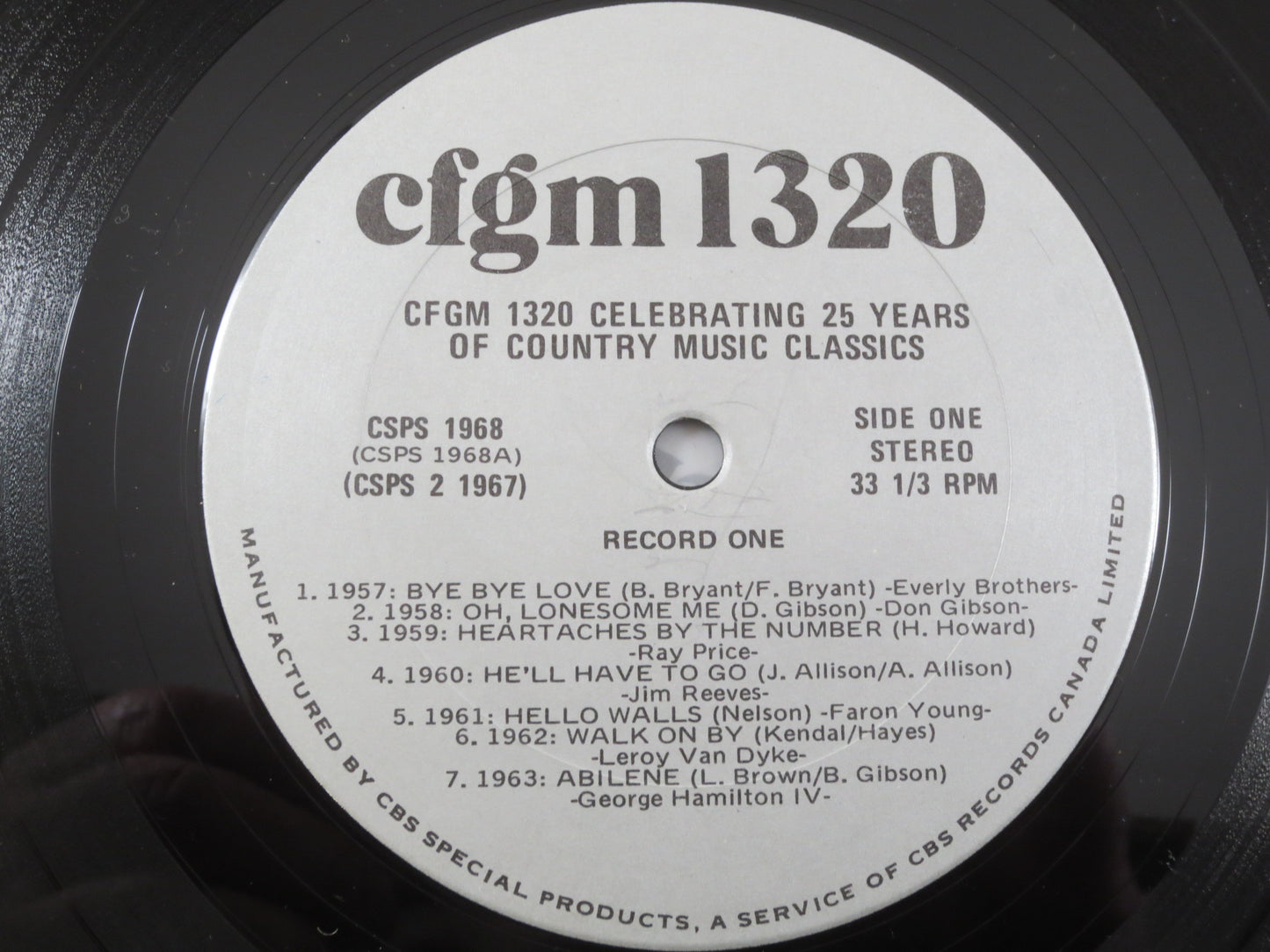 25 YEARS of COUNTRY Music Classics, CFGM 1320, 2 Records, Country Album, Country Record, Classic Country Lp, Country Music Lp, 1982 Record