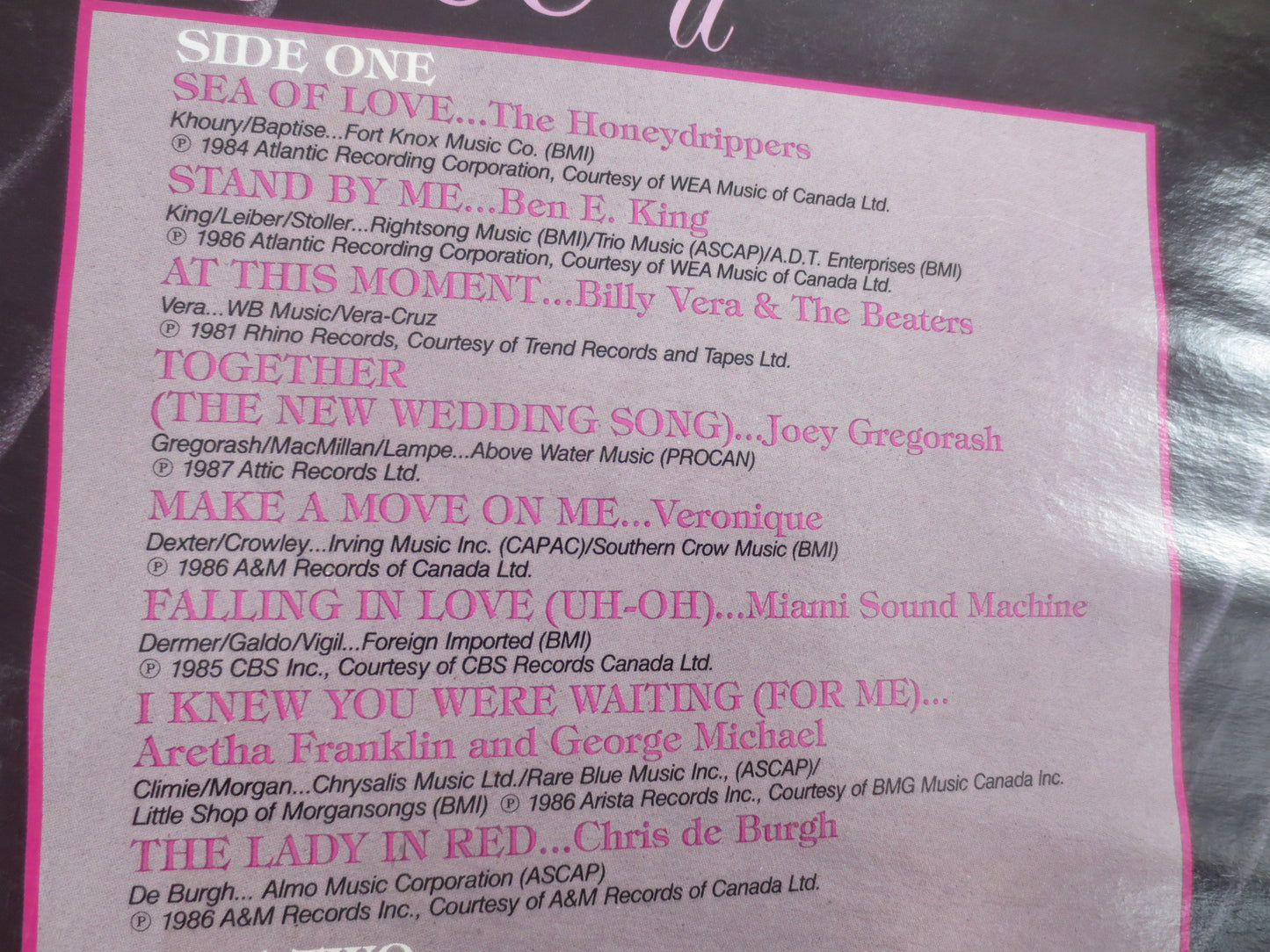 POWER of LOVE, Radio CHOK 1070, Promotion Album, Joey Gregorash Album, Aretha Franklin Song, Heart Records, Simply Red Record, 1987 Records