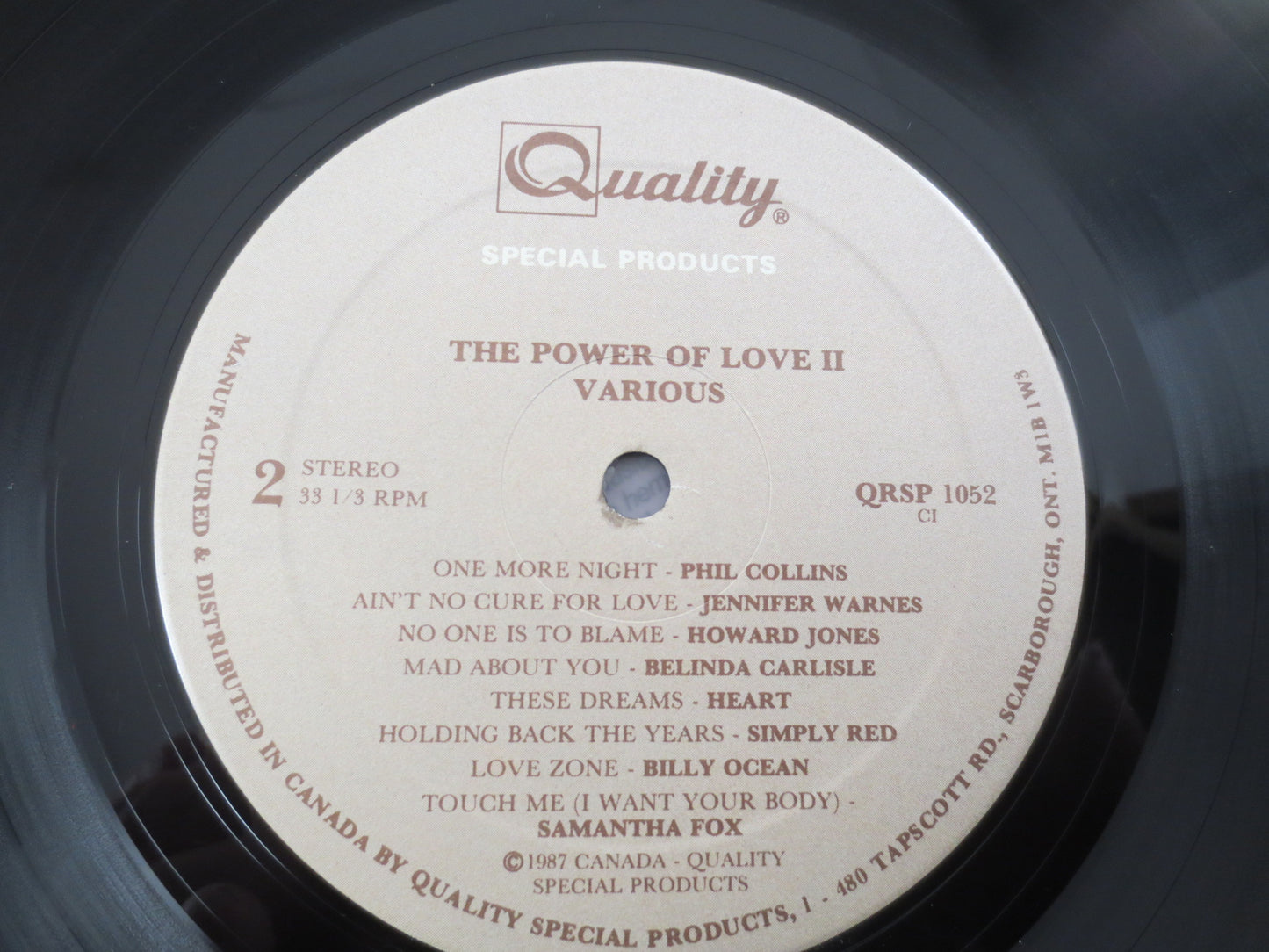 POWER of LOVE, Radio CHOK 1070, Promotion Album, Joey Gregorash Album, Aretha Franklin Song, Heart Records, Simply Red Record, 1987 Records