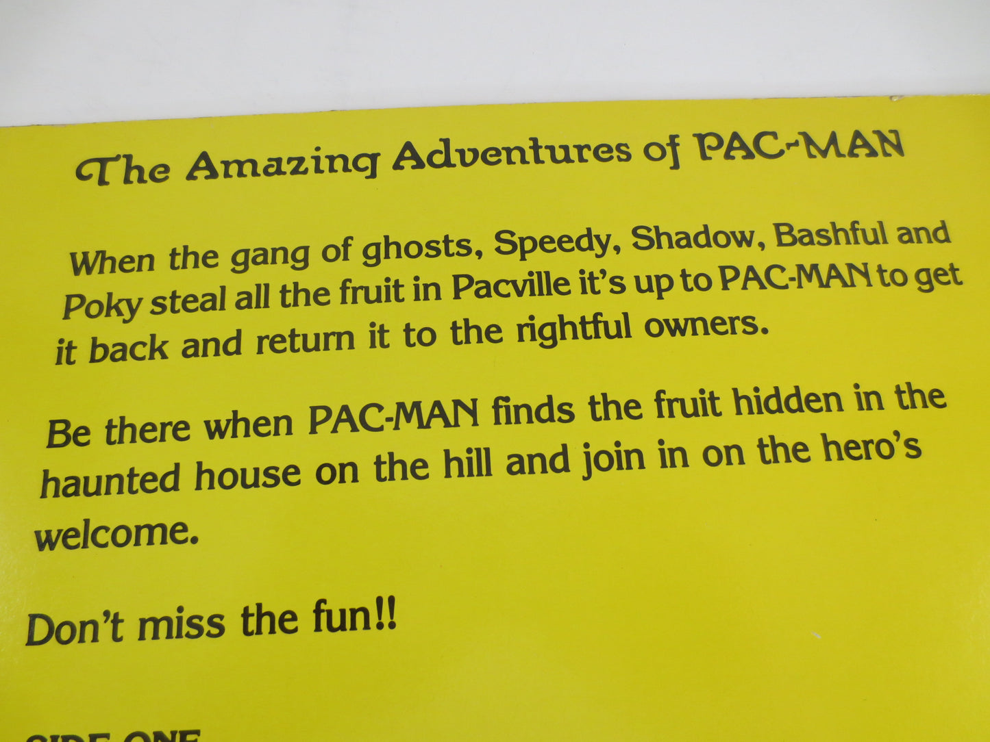 PAC-MAN, AMAZING Adventures, Pac-Man Record, Novelty Record, Pac-Man Album, Novelty Album, Novelty Lp, Pac-Man Lp, Kids Record, 1982 Records