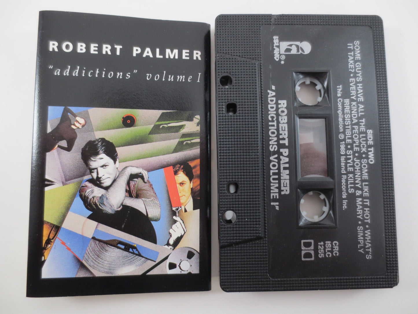 ROBERT PALMER, ADDICTIONS, Robert Palmer Tape, Robert Palmer Music, Robert Palmer Hits, Robert Palmer Songs, Cassette Tape, 1989 Cassette