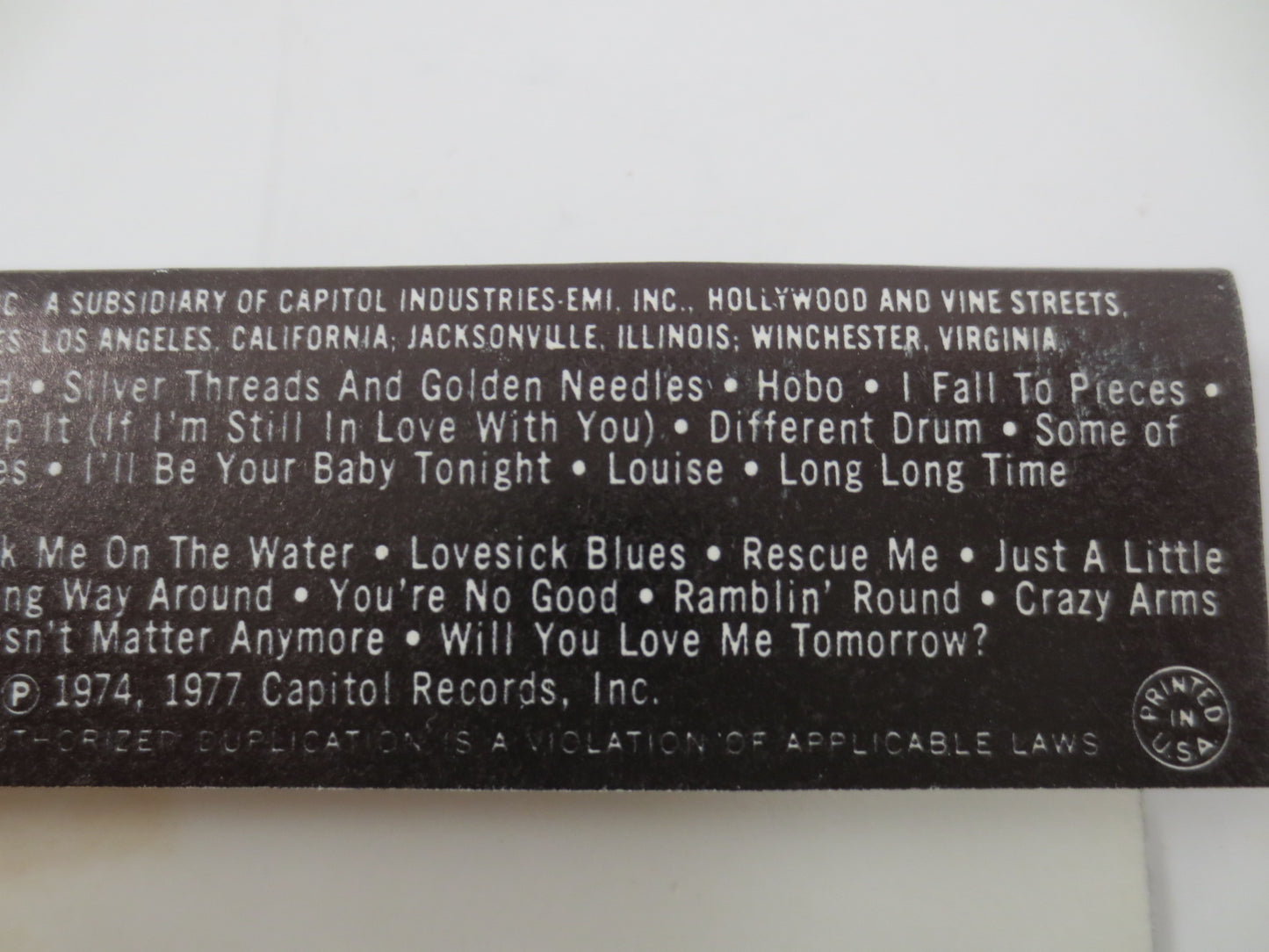 LINDA RONSTADT, A RETROSPECTIVE, Linda Ronstadt Tape, Linda Ronstadt Hits,  Linda Ronstadt Album, Country Tape, Cassette Tape, 1977 Cassette