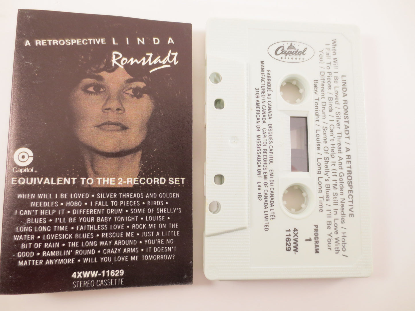 LINDA RONSTADT, A RETROSPECTIVE, Linda Ronstadt Tape, Linda Ronstadt Hits,  Linda Ronstadt Album, Country Tape, Cassette Tape, 1977 Cassette