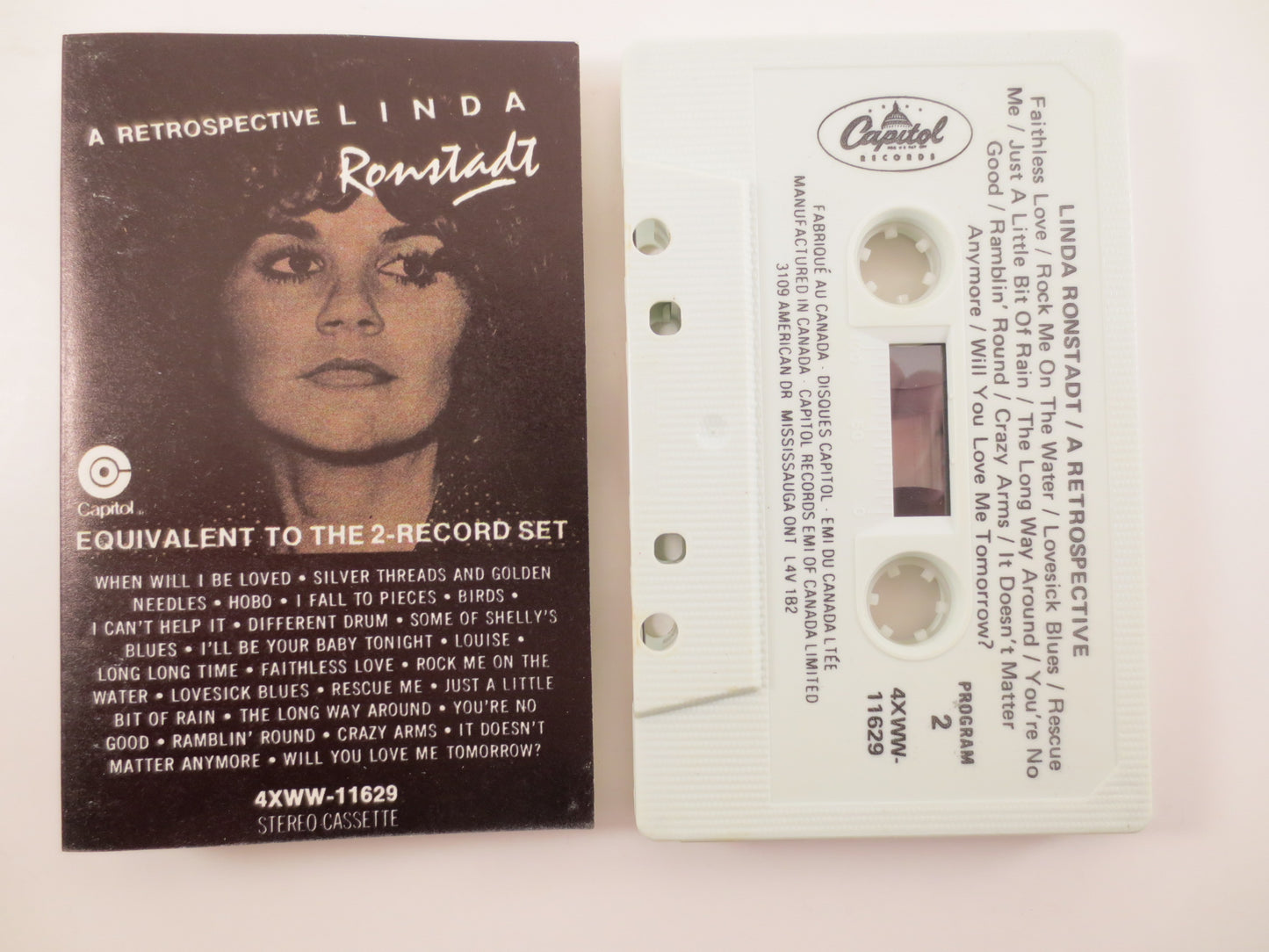 LINDA RONSTADT, A RETROSPECTIVE, Linda Ronstadt Tape, Linda Ronstadt Hits,  Linda Ronstadt Album, Country Tape, Cassette Tape, 1977 Cassette