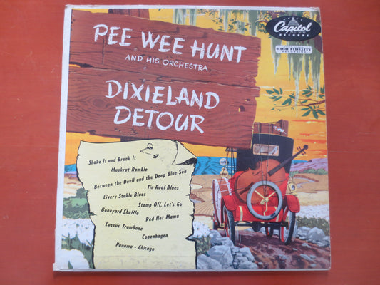 PEE WEE HUNT, Dance Party, Dixieland Detour, Jazz Record, Jazz Vinyl, Vintage Vinyl, Record, Vinyl Record, Lp, 1952 Records