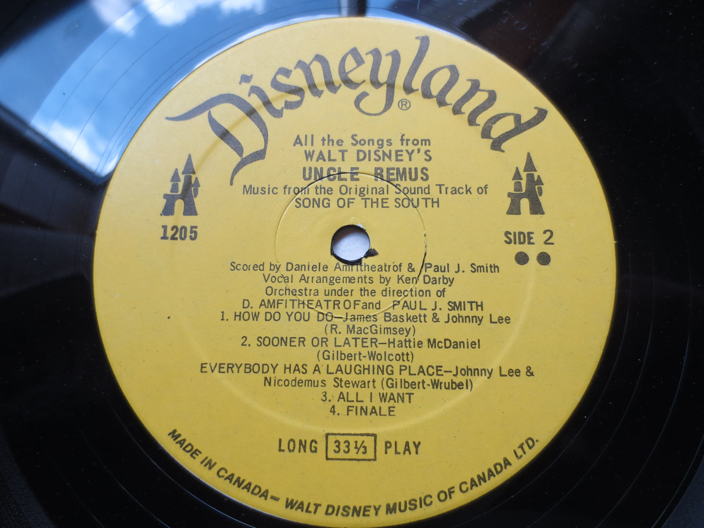 UNCLE REMUS, DISNEYLAND Records, Disney Records, Disneyland Albums, Disney Albums, Disney Vinyl, Vinyl Lp, Lp, 1963 Records