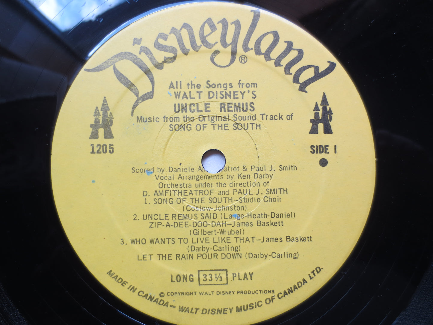 UNCLE REMUS, DISNEYLAND Records, Disney Records, Disneyland Albums, Disney Albums, Disney Vinyl, Vinyl Lp, Lp, 1963 Records