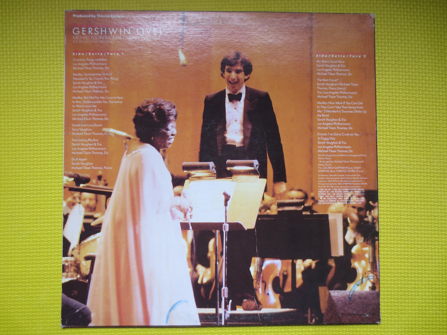 SARAH VAUGHAN, GERSHWIN Live, Michael Tilson Thomas, Jazz Record, Sarah Vaughan Record, Jazz Lp, Gershwin Lp, 1982 Records