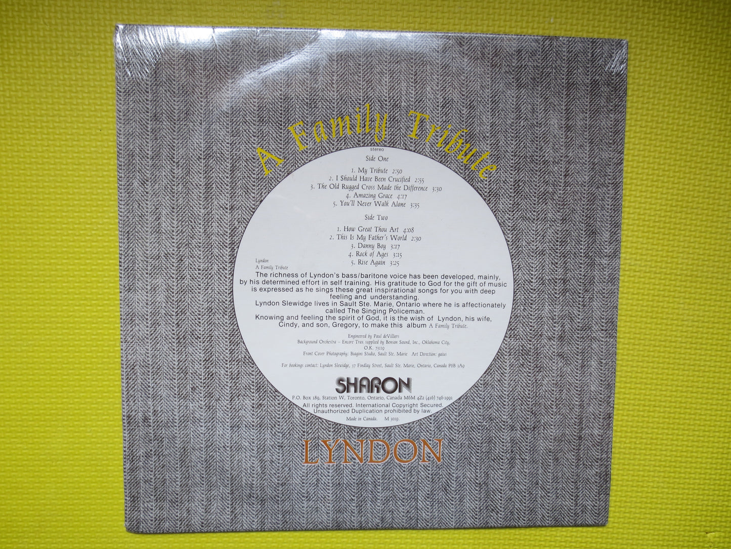 LYNDON, A FAMILY TRIBUTE, Lyndon Slewidge, Religious Album, Religious Record, Religious Music, Gospel Record, 1975 Album