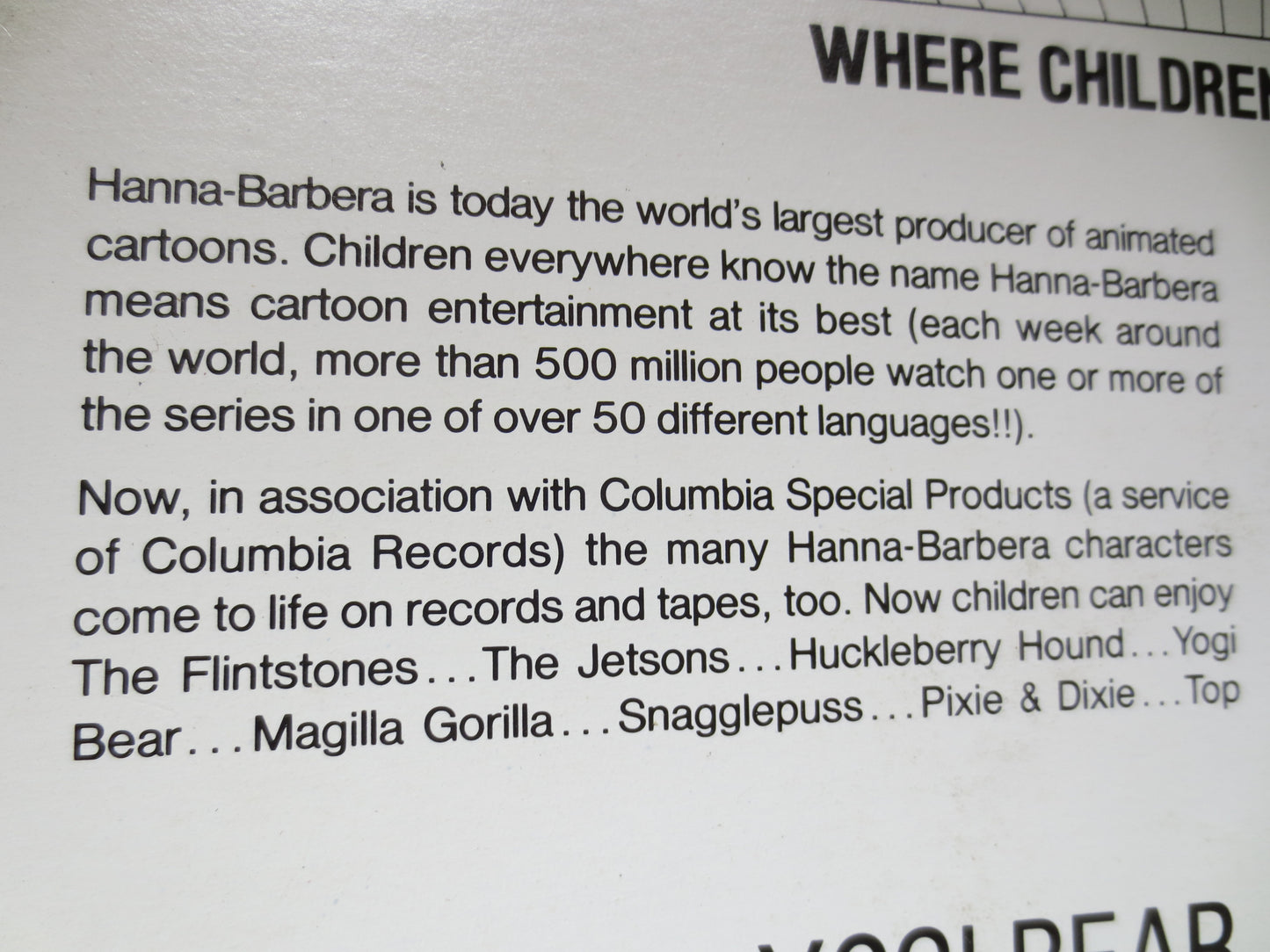 YOGI BEAR, BOO Boo, Hanna-Barbera Record, Story and Song, Childrens Record, Lps, Kids Record, Childrens Album, 1977 Records