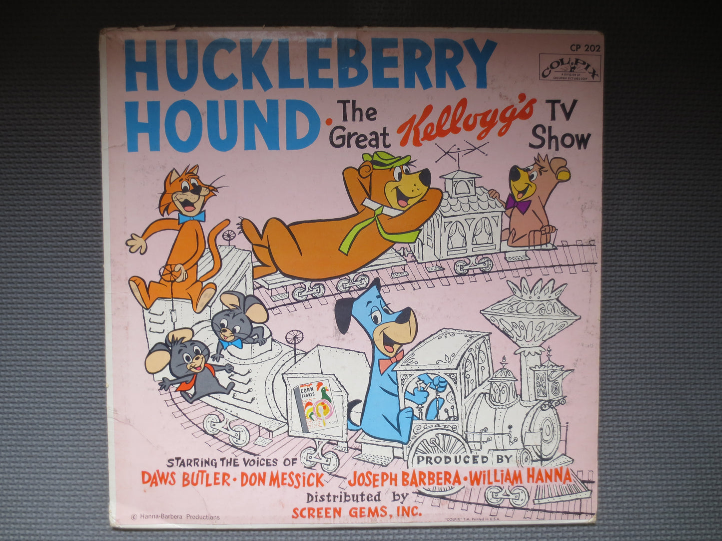 HUCKLEBERRY HOUND, Hanna-Barbera Record, KELLOGG'S Tv Show, Childrens Record, Kids Record, Childrens Albums, 1959 Records