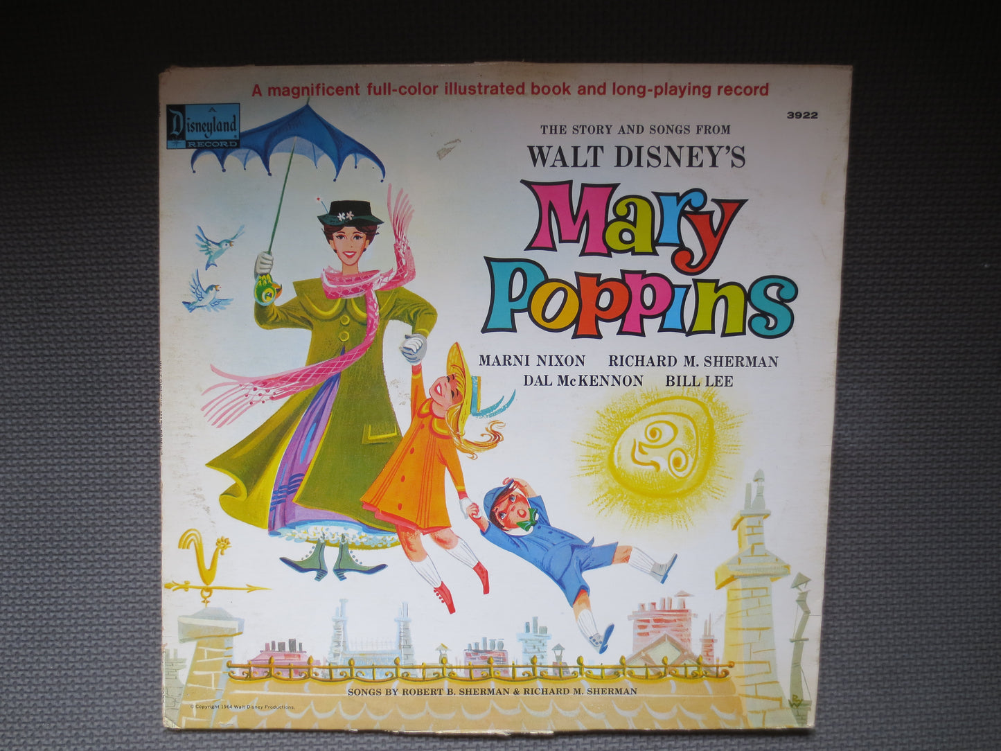 MARY POPPINS, DISNEYLAND Records, Disneyland Albums, Disney Records, Disneyland Vinyl, Disney Vinyl, Kids Lp, 1964 Records