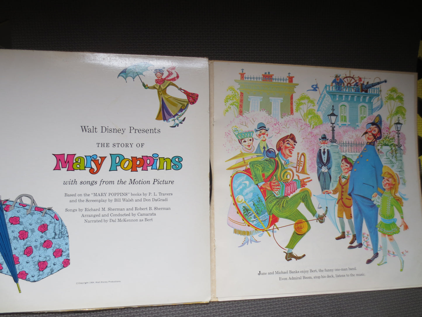 MARY POPPINS, DISNEYLAND Records, Disneyland Albums, Disney Records, Disneyland Vinyl, Disney Vinyl, Kids Lp, 1964 Records