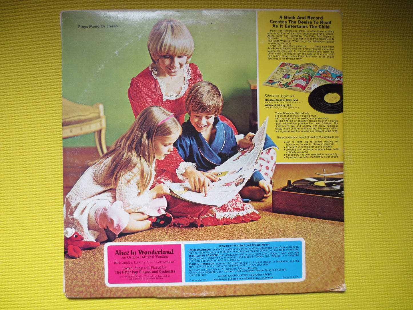 ALICE in WONDERLAND, Childrens Records, Kids Record, Childrens Album, Kids Album, Childrens Lp, Kids Lp, Lps, 1971 Records