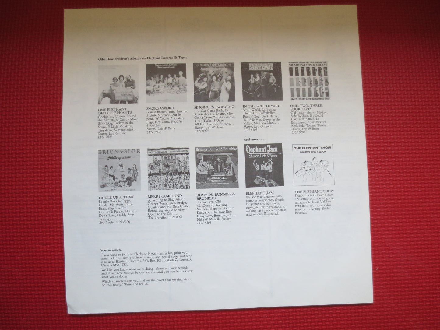 SHARON, LOIS and BRAM, Mainly Mother Goose, Childrens Records, Kids Records, Childrens Album, Childrens Lp, 1984 Records