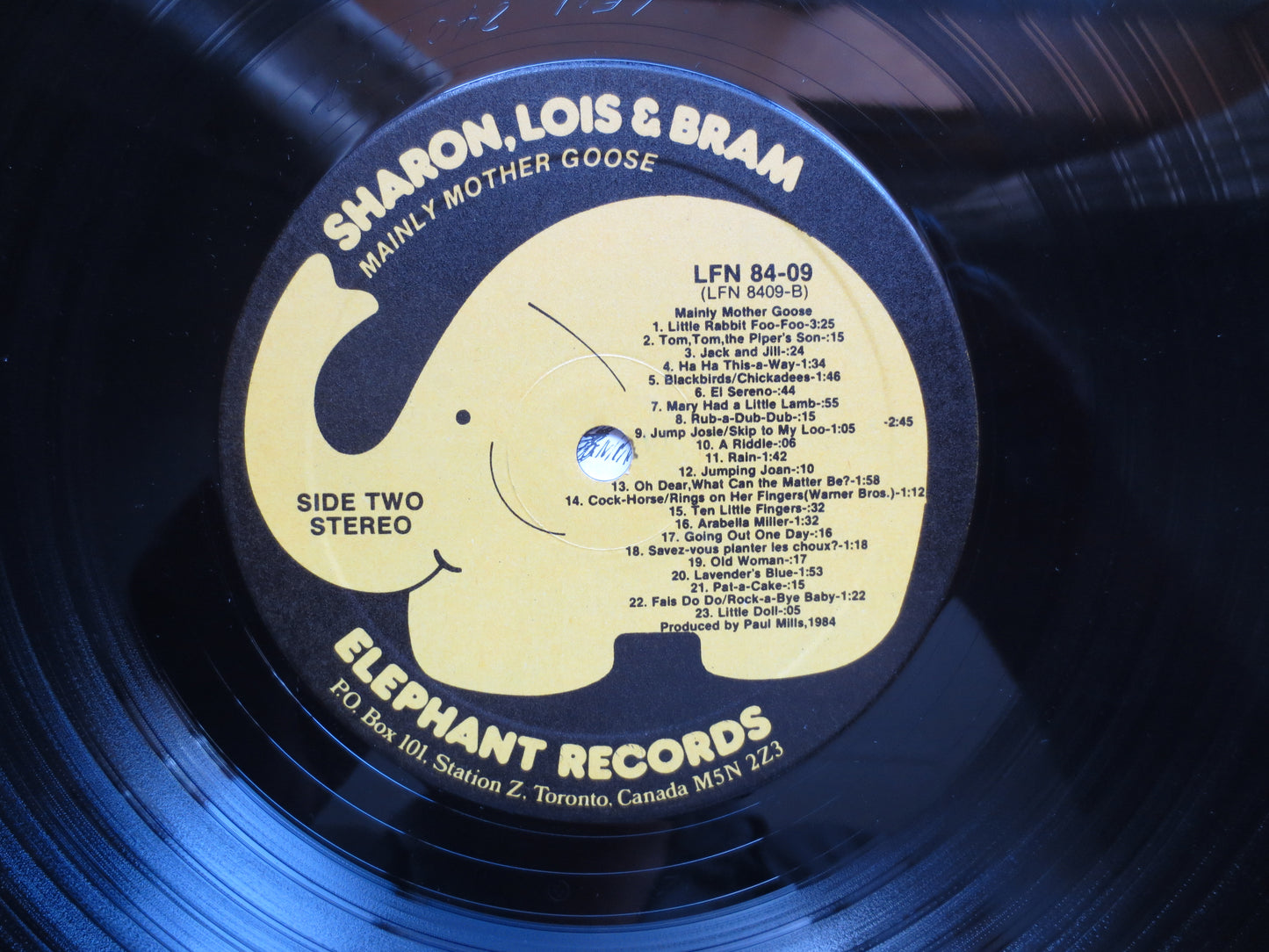 SHARON, LOIS and BRAM, Mainly Mother Goose, Childrens Records, Kids Records, Childrens Album, Childrens Lp, 1984 Records