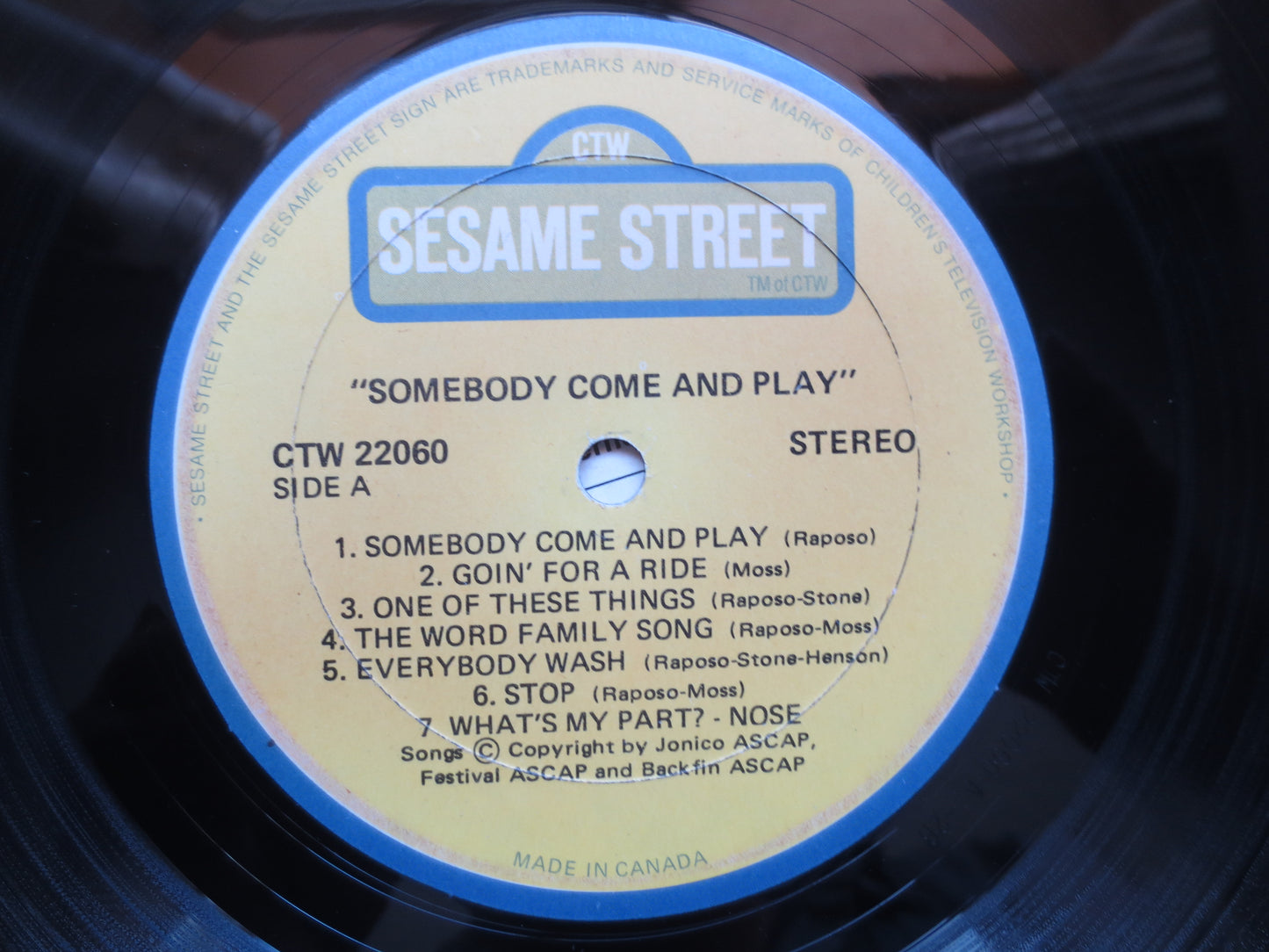 SESAME STREET, Somebody Come and PLAY, Childrens Record, Kids Record, Childrens Album, Kids Album, Kids Lp, Lp, 1974 Record