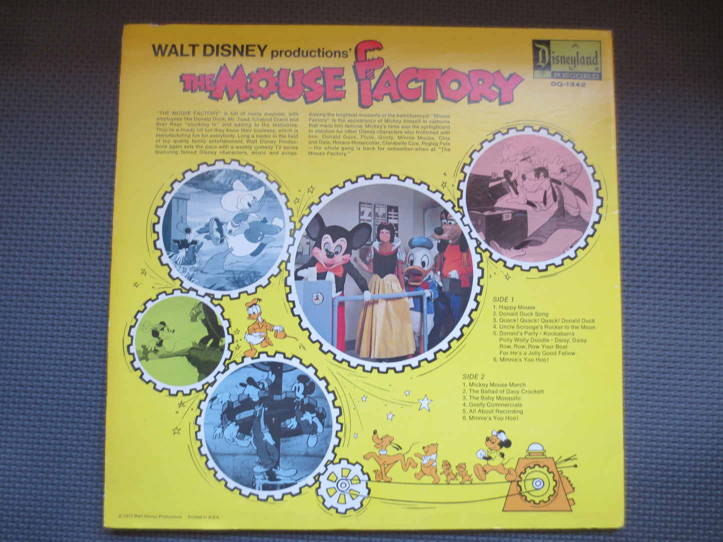 MOUSE FACTORY, DISNEYLAND Records, Disney Records, Disneyland Albums, Disney Album, Disneyland Vinyl, Disney, 1972 Records