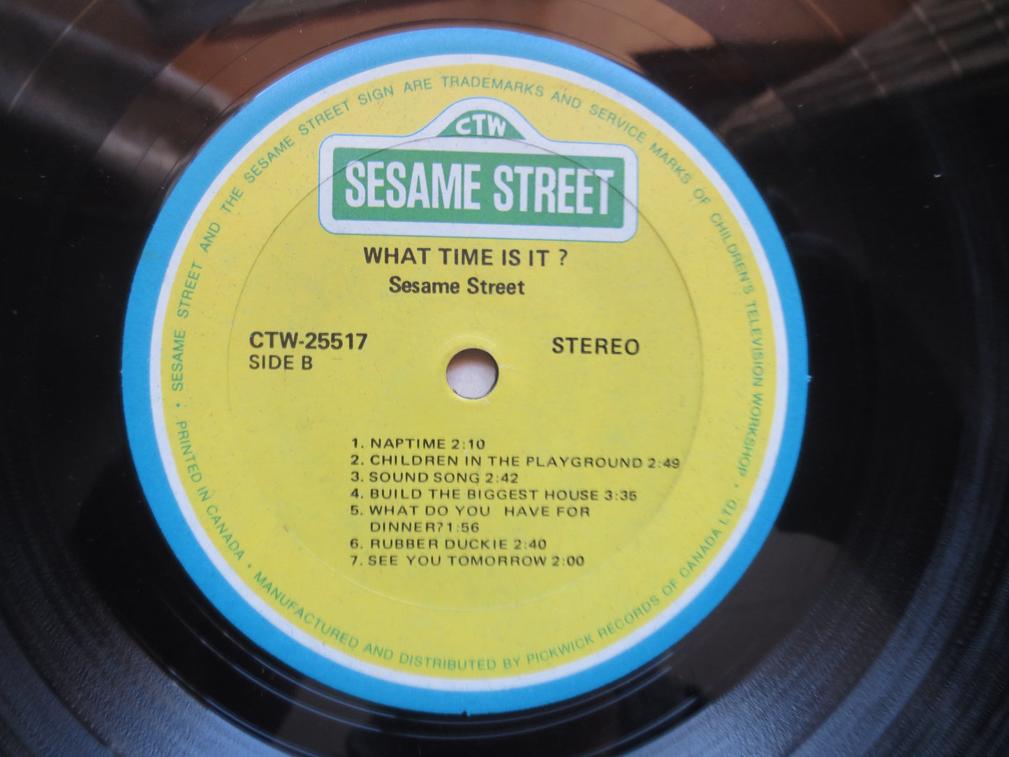 SESAME STREET, What TIME Is It, Childrens Record, Kids Record, Childrens Album, Kids Album, Sesame Street Lp, 1977 Records