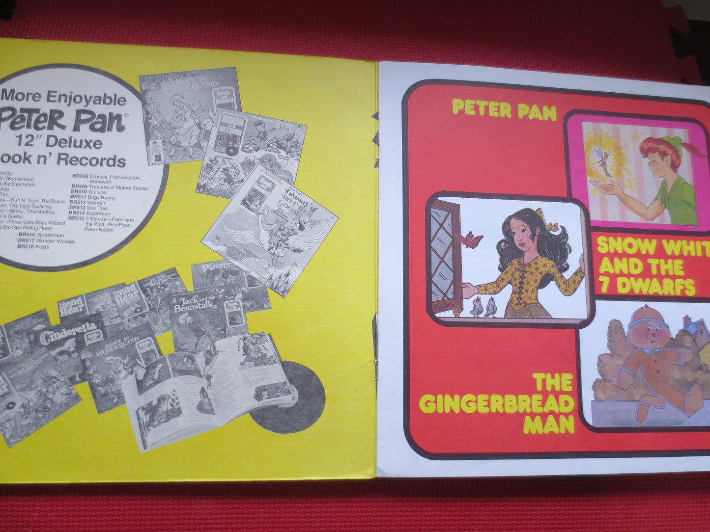 Peter Pan, Snow White, The Gingerbread Man, Childrens Record, Kids Record, Childrens Album, Kids Album, Lps, 1977 Records