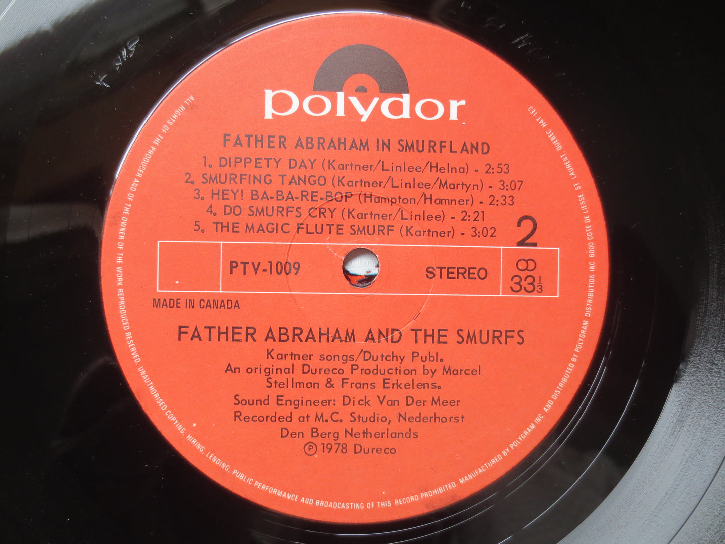 The SMURFS, FATHER ABRAHAM, Childrens Records, The Smurfs Records, The Smurfs Album, Kids Records, Kids Album, 1978 Records